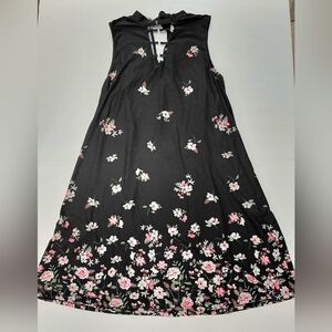 Floral Black and Pink Women Dresses Size L